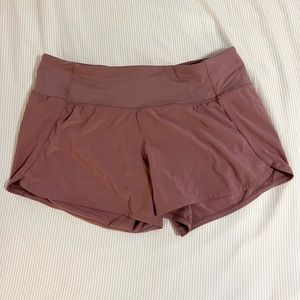 Lululemon shorts size 8, 4”, speed up style, in the color quicksand